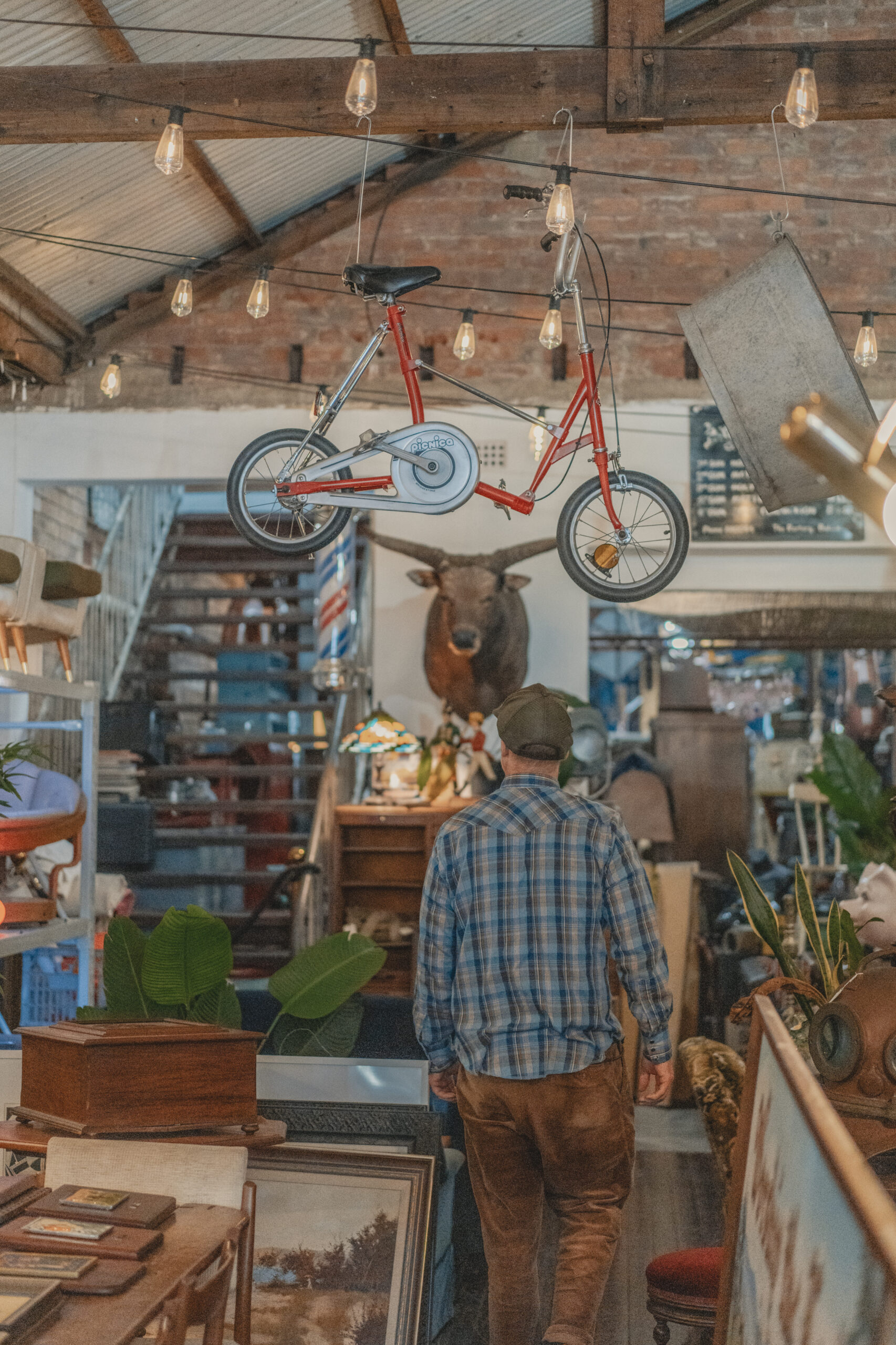 Man exploring the antiques and collectables