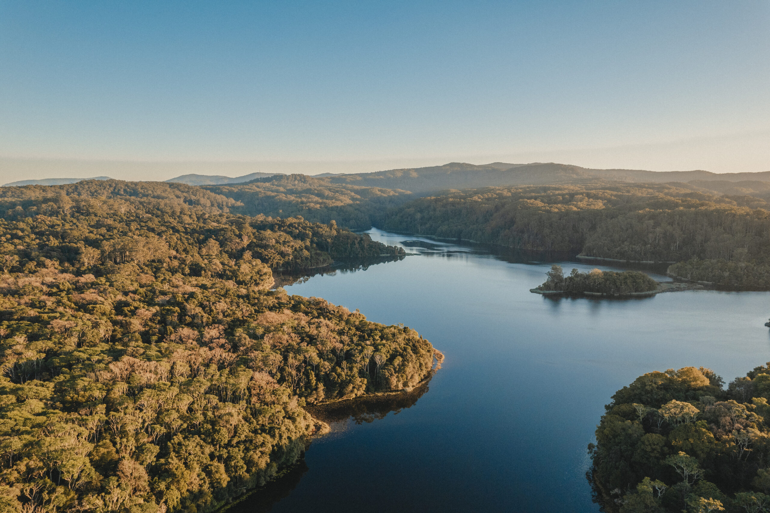 Aerial shot of Rocky Creek Dam