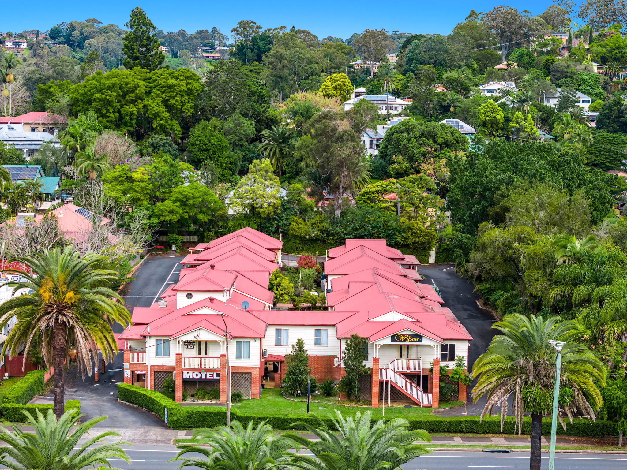 Aerial shot of the Lismore Wilson Motel