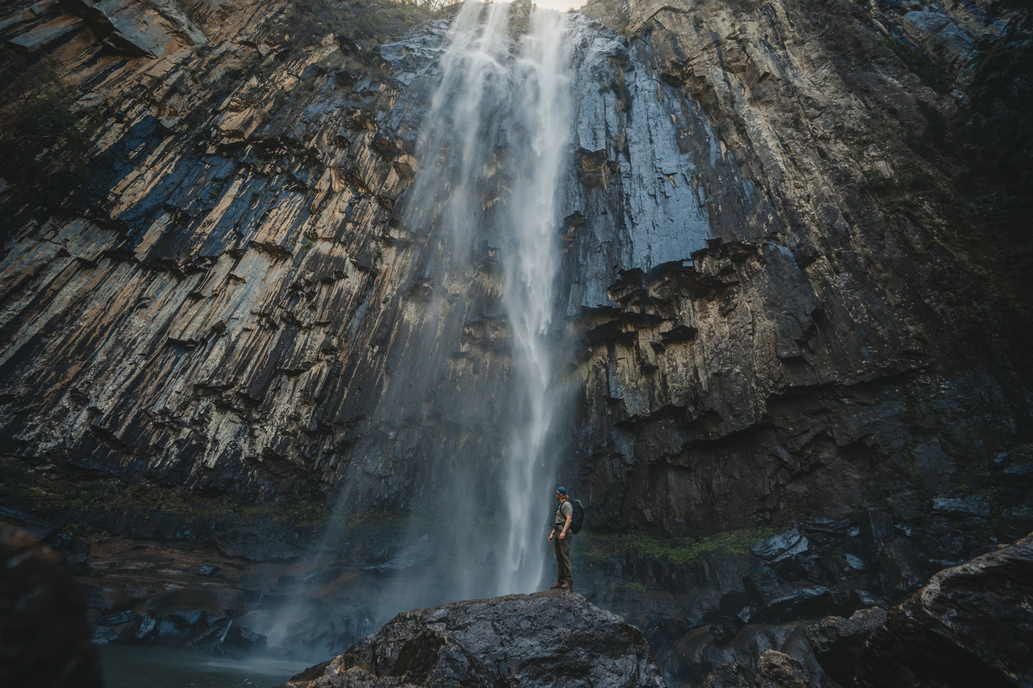 Hiking at the base of Minyon Falls