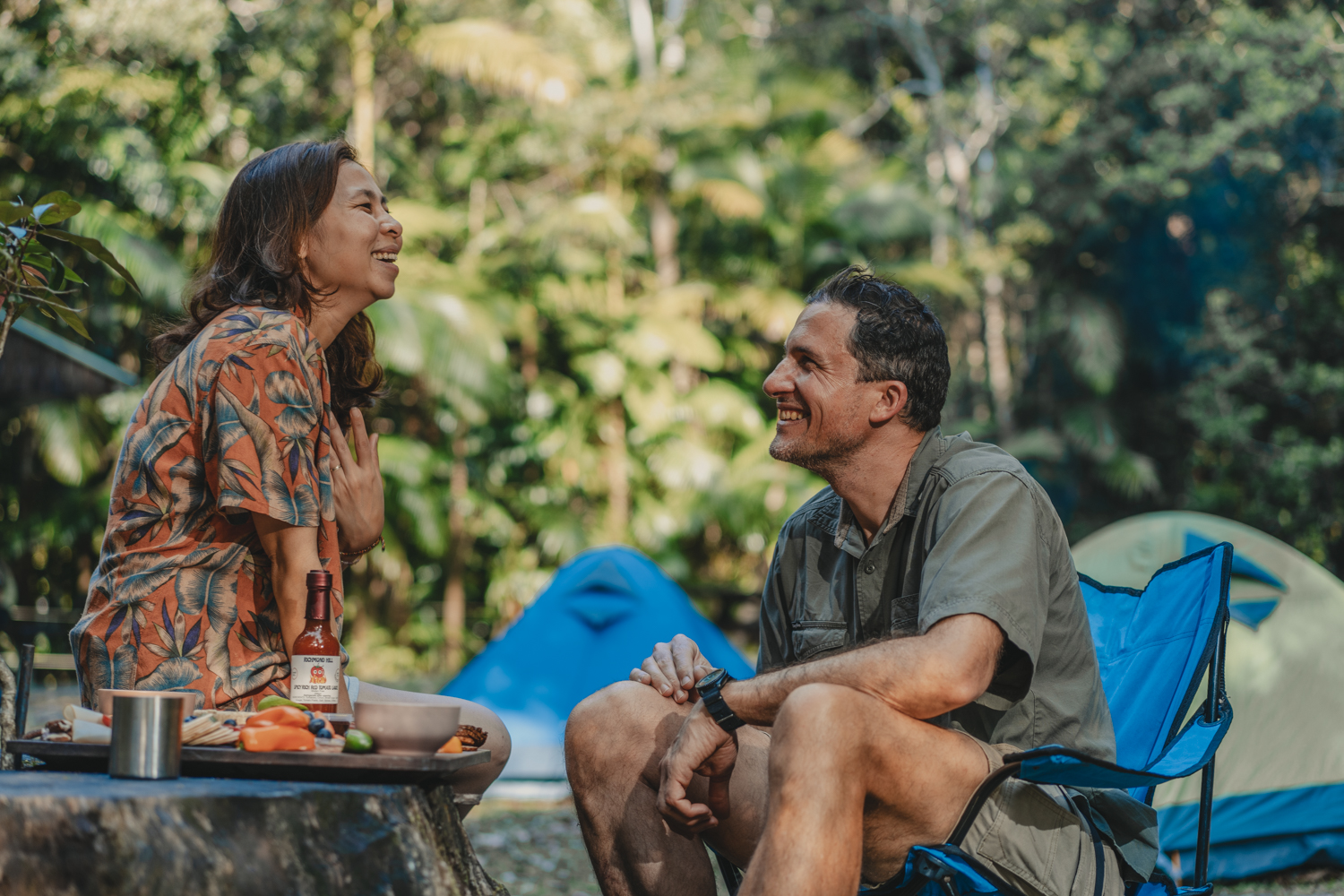 Couple camping at Rummery Park Campground