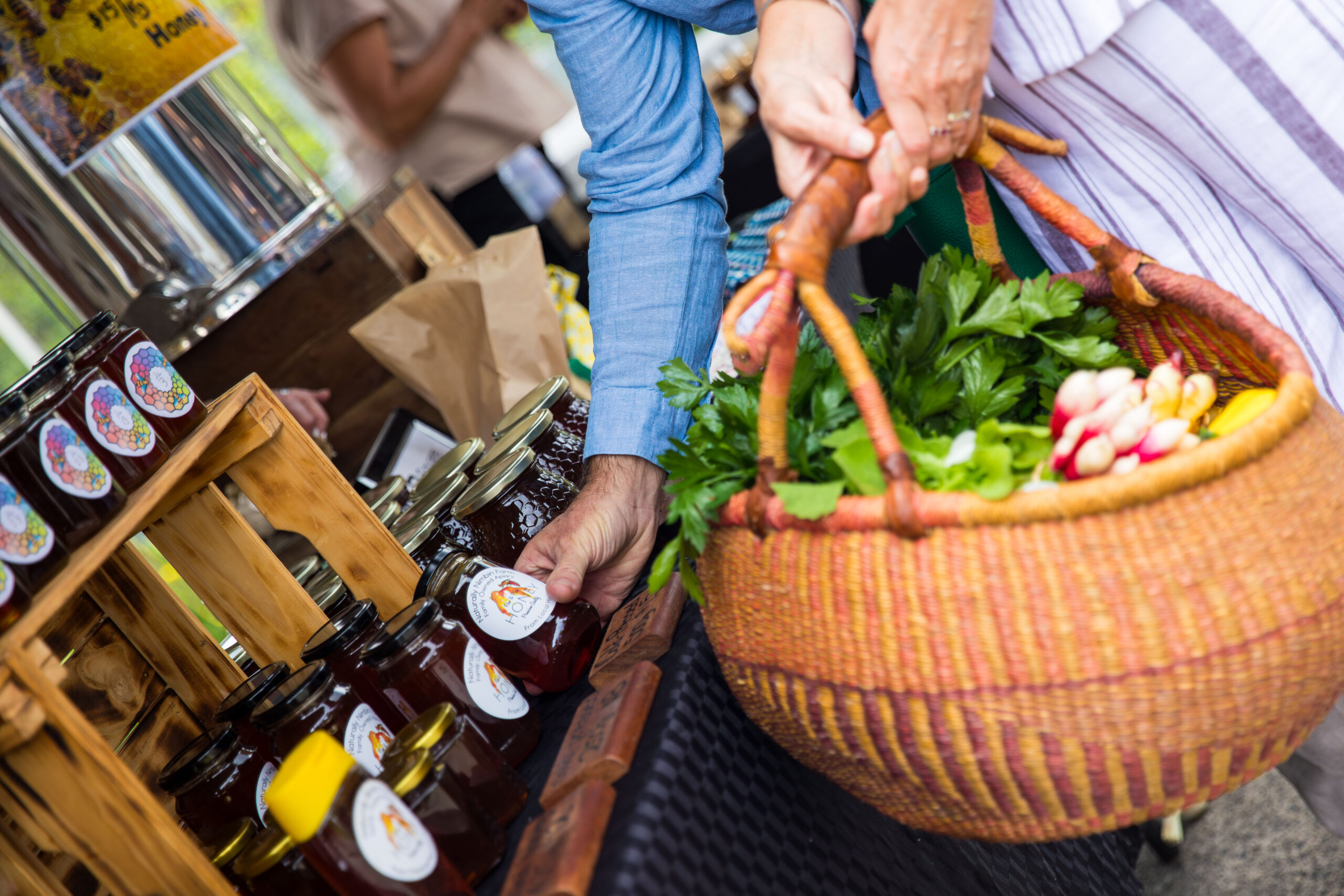 Fresh produce and honey