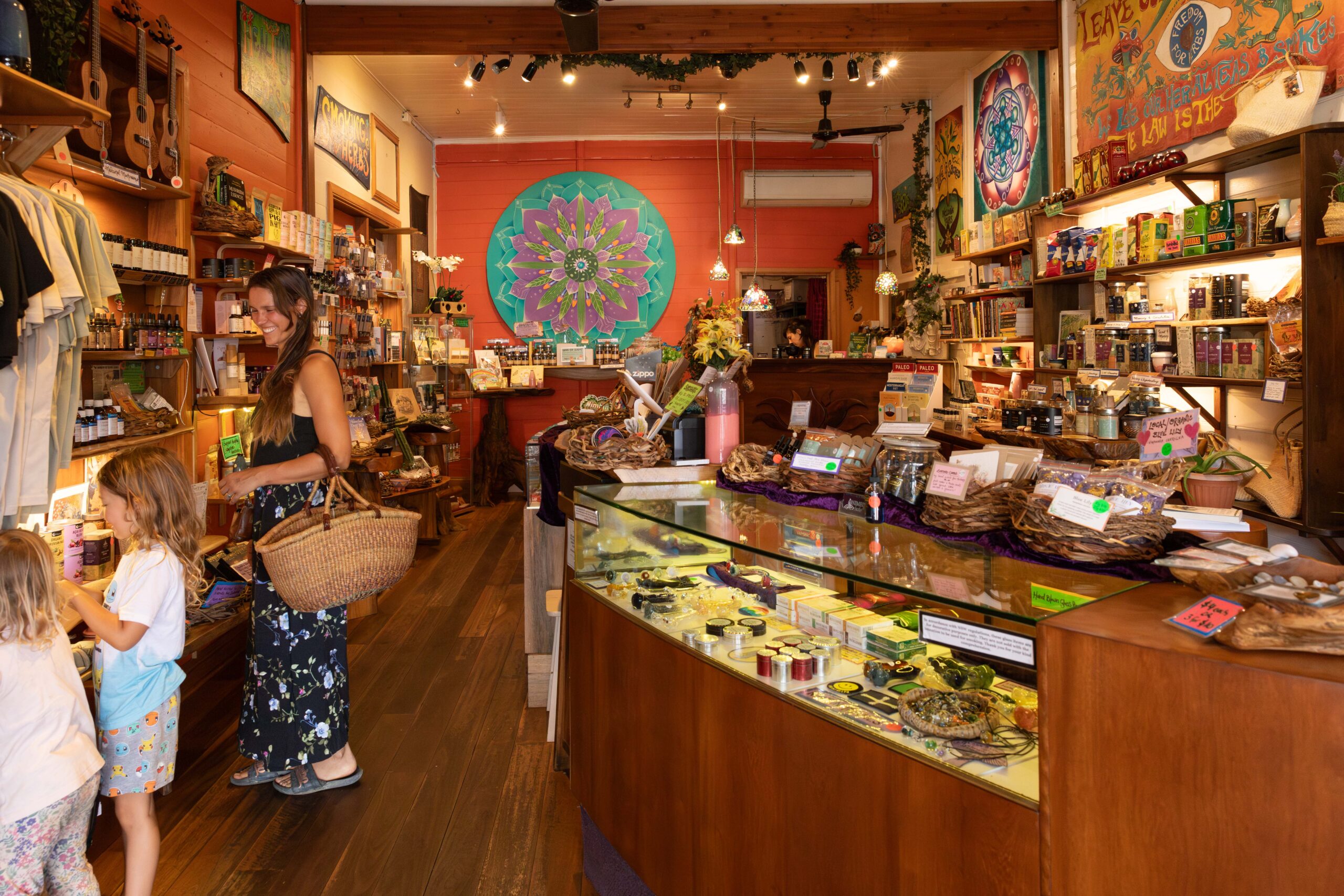 Family Shopping at Nimbin Herbs